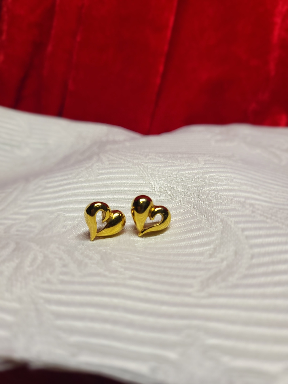 Gold Heart Stud Earrings - Women Jewelry
